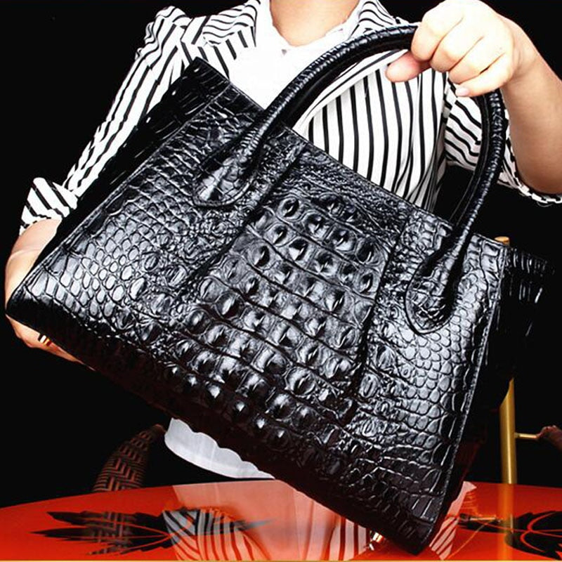 Handbag women's leather Tote Bag Quality Cowhide Crocodile Pattern bags 2021 women's brand Luxury Designer Women's bag