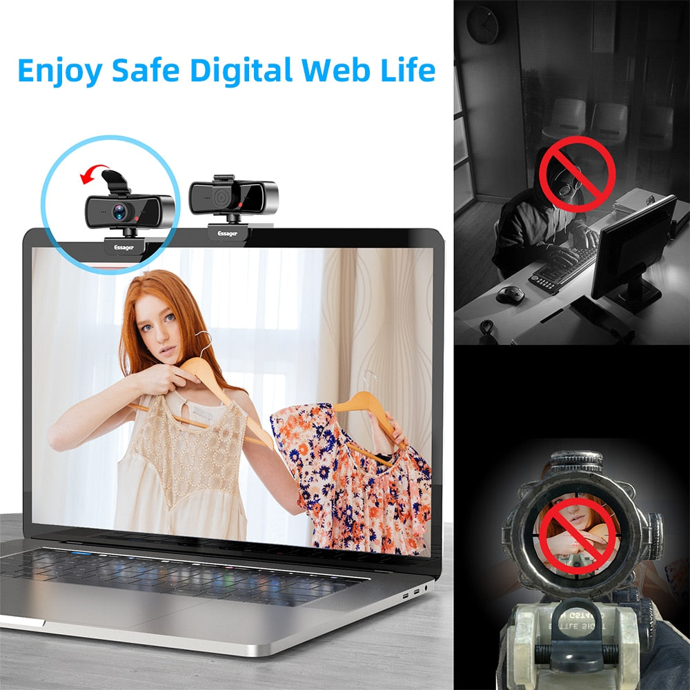 Essager C3 1080P Webcam 2K Full HD Web Camera For PC Computer Laptop USB Web Cam With Microphone Autofocus WebCamera For Youtube