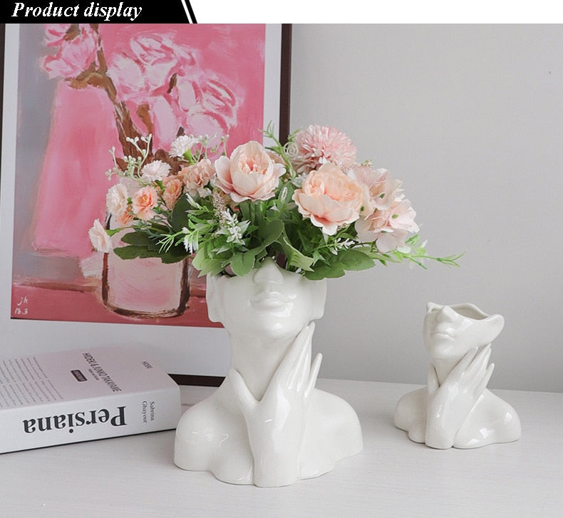 Human Body Vase Female Nude Sculpture Art Ceramics Vases Nordic Style Home Decoration Crafts Ornaments Gift Storage Accessories