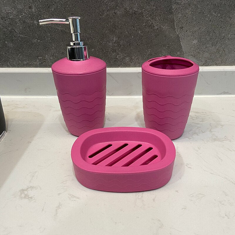 3Pcs/Set Wheat Straw Soap Dispenser Toothbrush Holder Soap Box Washroom Suit Bathroom Accessories