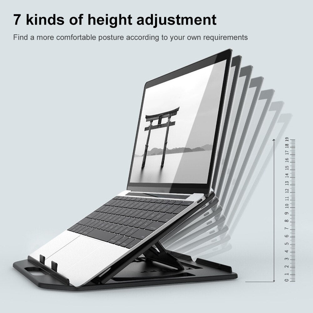 Portable Laptop Stand Folding Bracket Adjustable Labtop Pad Holder For Notebook Tablet Desktop Riser Kickstand Support Office