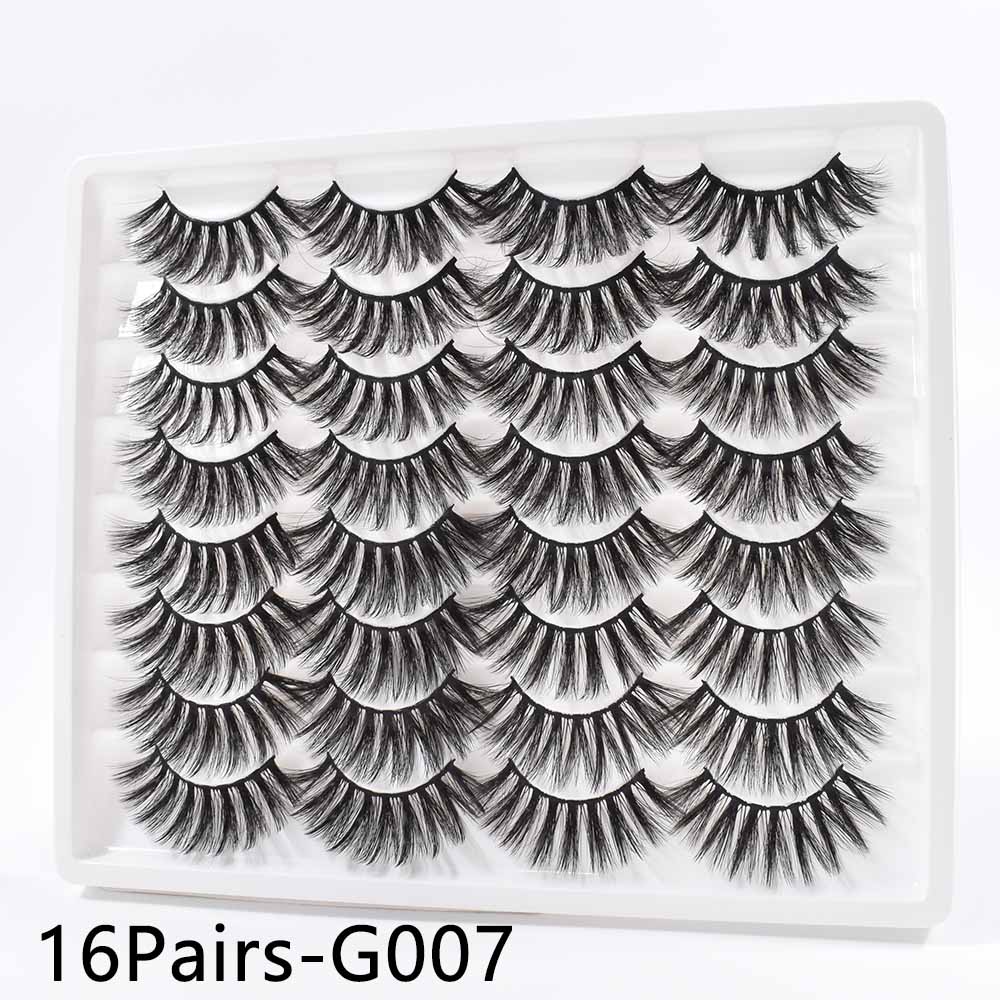 14/16Pairs  Black Mink Thick False Eyelashes Cils Soft Make Up Faux Cross Lashes Eyelashes Wholesale maquiagem cilios