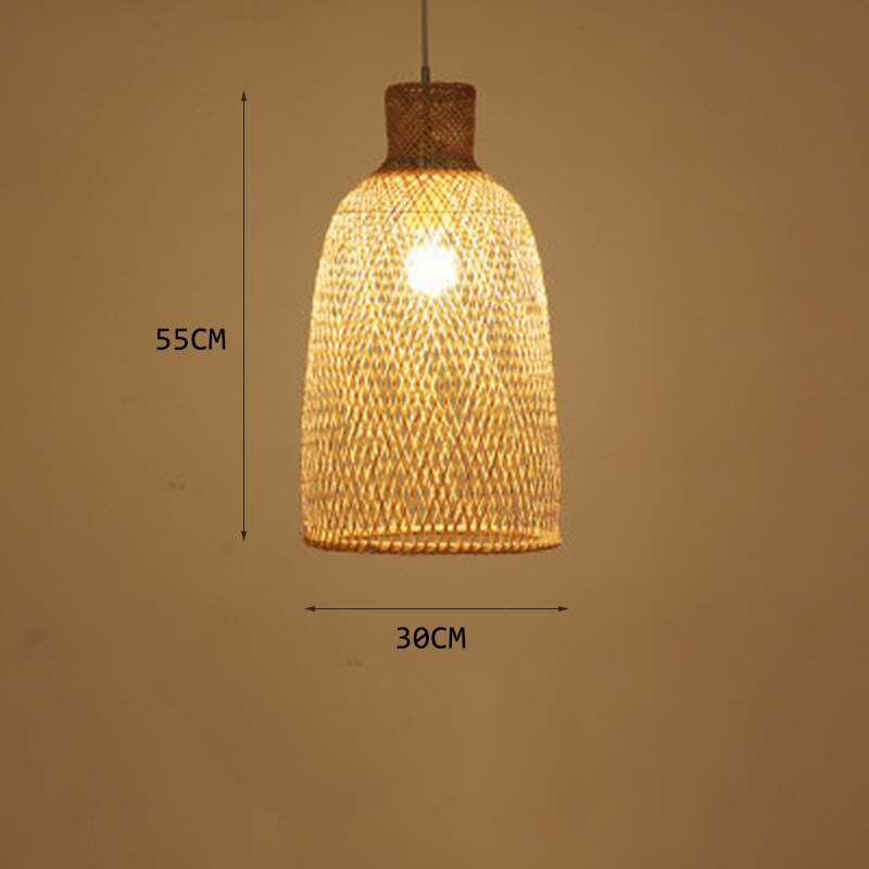 Modern Art Pendant Lights Vintage Bamboo Lamp Restaurant Rattan Pendant Lamp for Living Room Hanging Kitchen Lamp Light Fixtures