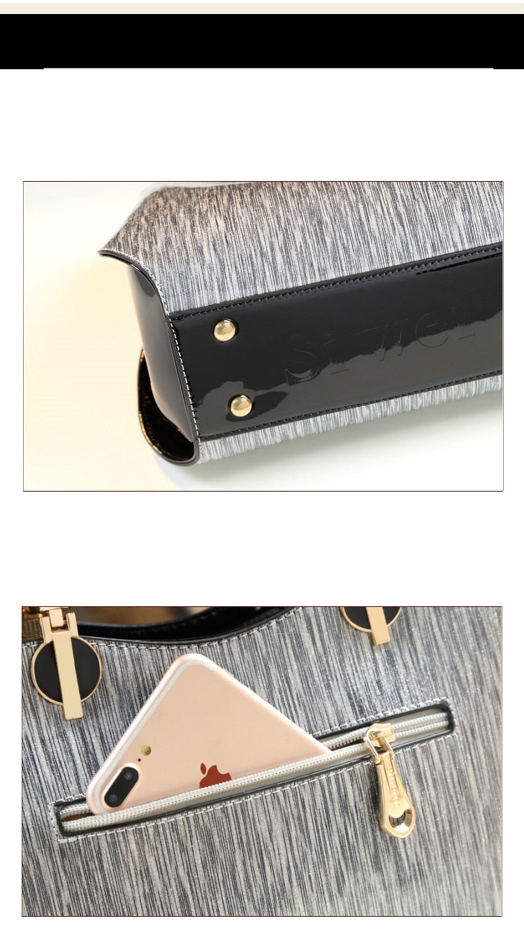 New arrival korean style simple pillow shoulder bags handbags women famous brands top handle bag patent leather messenger clutch