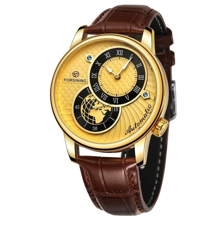 New FORSINING FSG8201 Men's Watch Waterproof Mechanical Mens Watches Leather Belt Luxury Business Automatic Watch Men Wristwatch