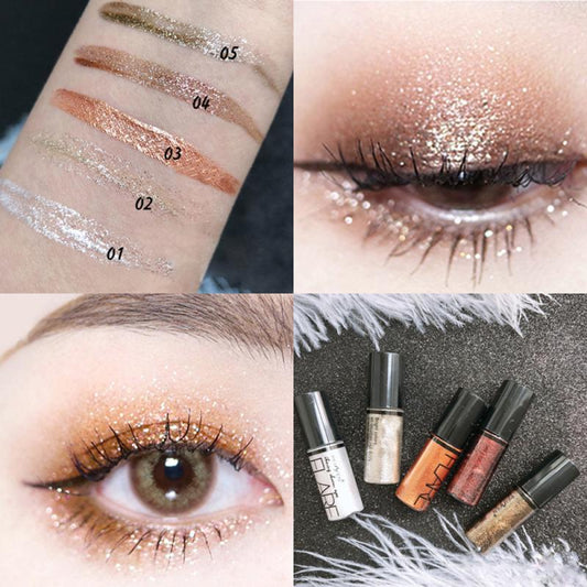 5Colors Liquid Glitter Eyeshadow Pencil Pearlescent Eyeshadow Waterproof Long-lasting Monochrome Blend Sparkling Eyeshadow TSLM1