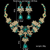 Fashion Austrian Crystal Necklace Earrings Bracelet Ring Bridal Jewelry Sets for Brides Wedding Party Costume Accessories Gifts