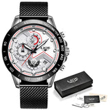 2022 New LIGE Fashion Mens Watches Stainless Steel Top Brand Luxury Sport Chronograph Quartz WithWatch For Men Relogio Masculino