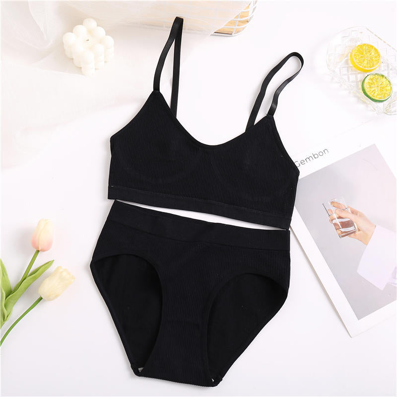 Women Bra Set Panties Sexy Push Up Bralette Female Fitness Seamless Underwear Sports Lingerie Brassiere Set Tank Crop Tops S-XL