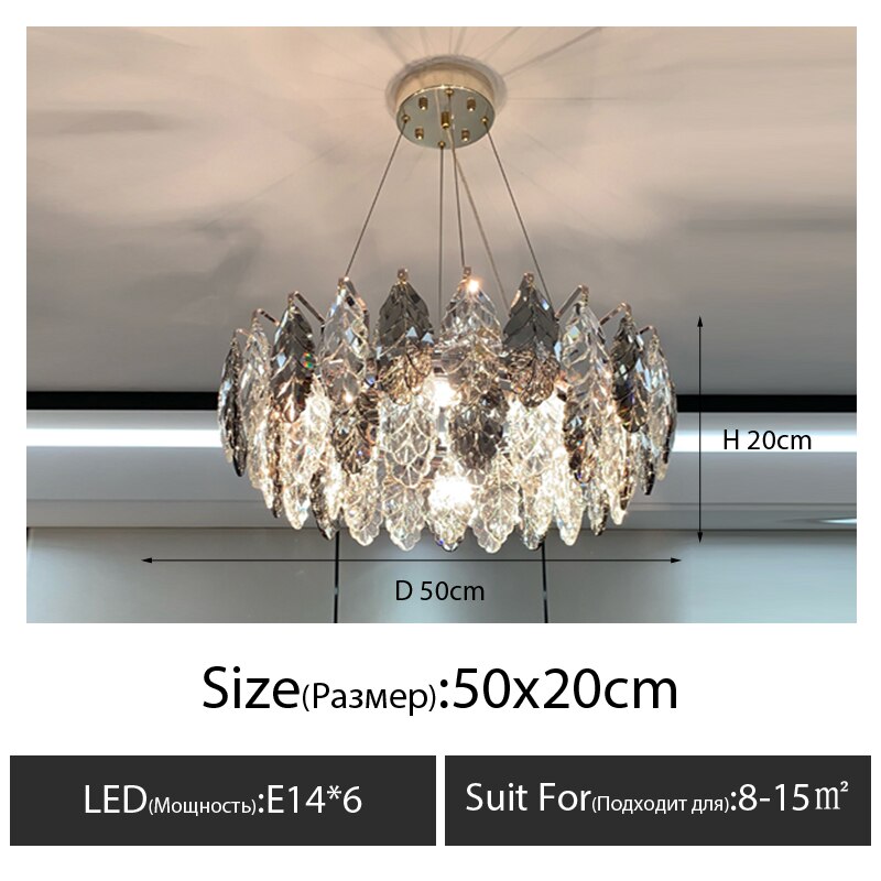 Light luxury chandelier crystal chandelier living room lamp modern minimalist atmosphere dining room chandelier high-end lamps