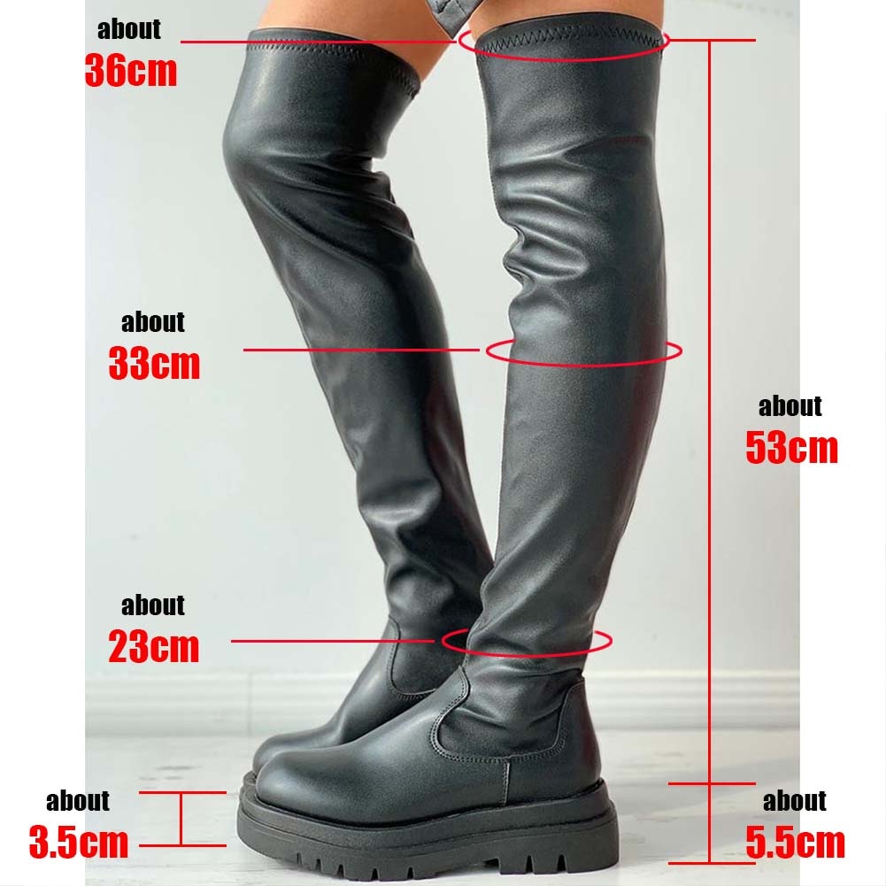 DORATASIA Brand New Female Platform Thigh High Boots Fashion Slim Chunky Heels Over The Knee Boots Women Party Shoes Woman