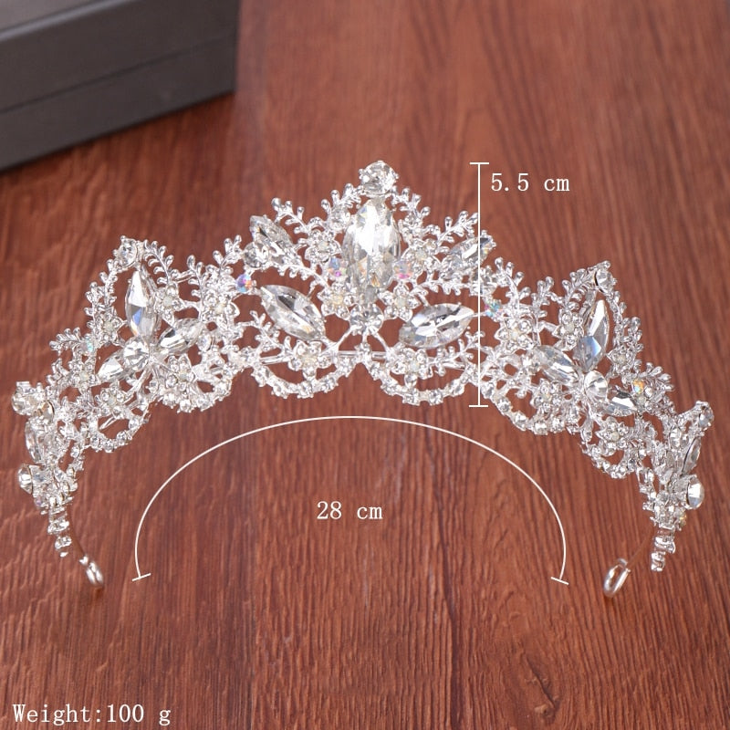 Wedding Crown Bridal Headpiece Gold Silver Color Rhinestone Crystal Diadem Queen Crown Princess Tiaras Wedding Hair Jewelry