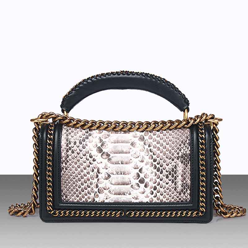 Luxury handbag real cowhide with snake skin fashion Handbag women's leather women bags designer handbags quality Women's bag