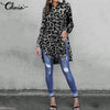 Celmia Women Vintage Long Shirts 2021 Fashion Leopard Print Long Sleeve Blouse Elegant Office Tops Tunic Casual Loose Blusas 5XL