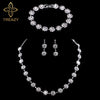 TREAZY Silver Color Rhinestone Crystal Bridal Jewelry Sets for Women Necklace Earrings Bracelet Set Wedding Jewelry Accessories