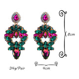 New Design Long Metal Colorful Crystal Drop Earrings High-Quality Fashion Rhinestones Jewelry Accessories For Women Wholesale