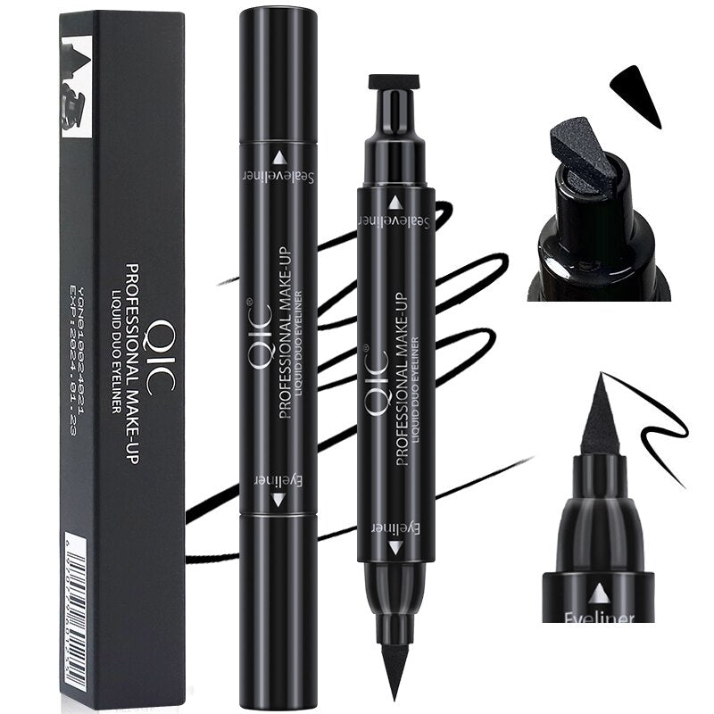 Cosmetic Eyeliner Pencil Waterproof Eyeliner Stamp Black Quick Dry Double Head Liquid Eye Liner Easy Wear Makeup Tools Girlglee