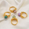 Anniyo Hawaiian Flower Pearl Ring New Zealand Australia Ring Guam Wedding Party Jewelry Chuuk Polynesian #245606