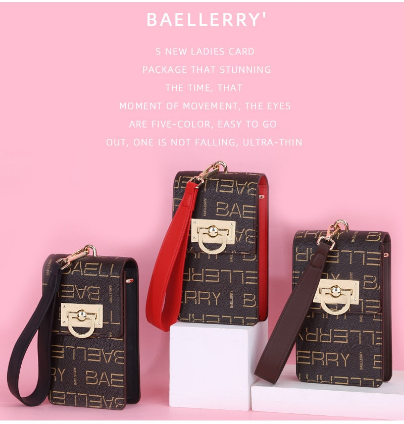 baellerry Ladies Purse Long Print Pocket Crossbody Bag Messenger Wallet Cell Phone Bags Card Holder Coin Pocket women handbags