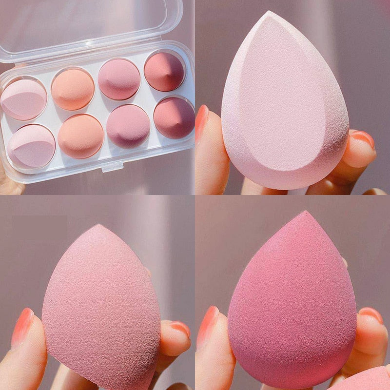 8PCS Face Makeup Puff Sponge Set Beauty Foundation Powder Blush Blender Makeup Accessories Tools Cosmetic Blending Sponges