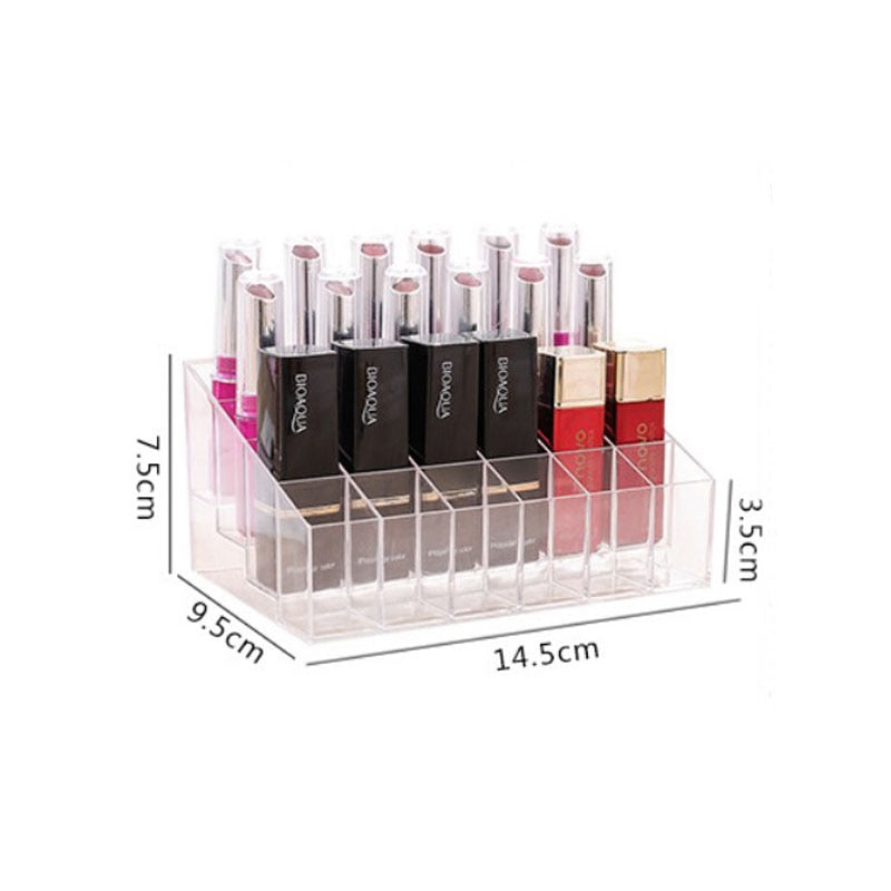 Lipstick Holder Make-up Organizer Cosmetic Storage Box Lip Gloss Storage Rotating Display Stand Transparent Plastic Storage Box