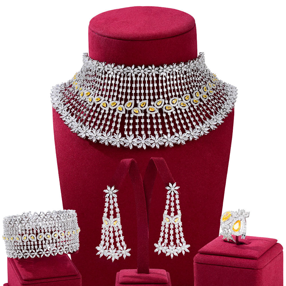 JEWELERY SET 4 PIECE  Chokers Jewelry Sets For Women Wedding Dubai Bridal Set 2022