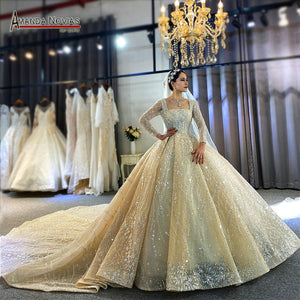 Real Photos Big Ball Gown Wedding Dresses 2021 real work Lace Wedding Dresses Mariage Bridal Gowns