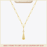 ENFASHION Water Droplet Pendant Necklace Women Stainless Steel Gold Color Chain Choker Necklace Fashion Jewelry 2020 P203086