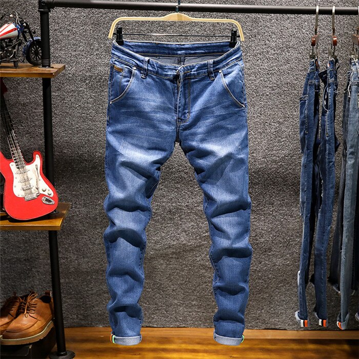 2020 New Style Men's Jeans Fashion Casual High-quality Stretch Skinny Jeans Men's Straight Slim Jeans Boutique Brand Trousers