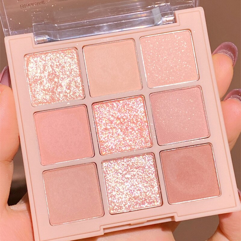 DIKALU Milk Tea Nine-color Eyeshadow Palette Pearly Matte Nine-Gong Pearlescent Waterproof Lasting Eyeshadow Palette Make Up