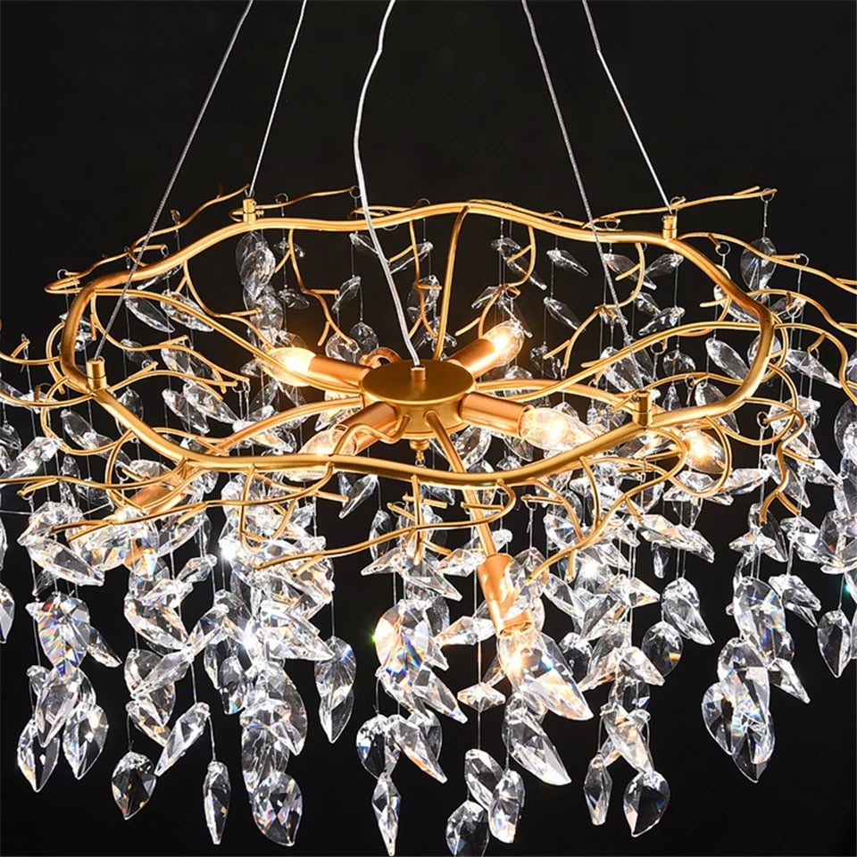 Nordic Luxury Crystal LED Chandelier Lighting Home Decoration LOFT Villa Chandeliers Living Room Hotel Art Indoor Decor Lighting