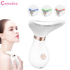 Facial Neck Massager Lift Anti Wrinkles Heat High Frequency Vibration Face Skin Tightening Lifting 3LED Light Reduce Double Chin