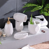 Nordic creative bathroom set ceramic toothbrush holder wash five-piece simple bathroom lotion bottle soap dish new wedding