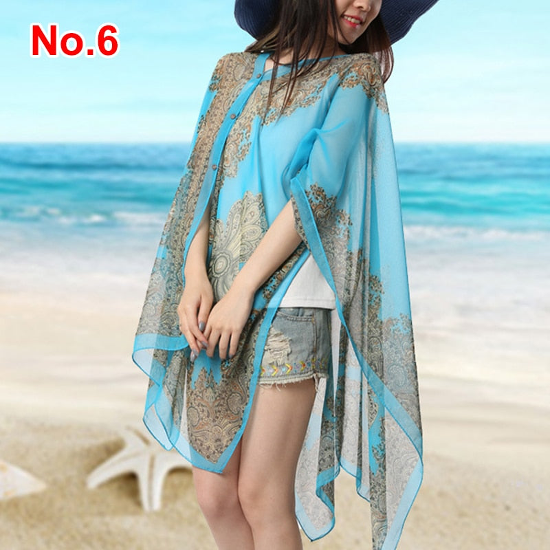 Woman Fashion Beach Dress Blouses Sun Protection Cardigan 2020 Summer Beach Holiday Cardigan Women Long Blouses Tops