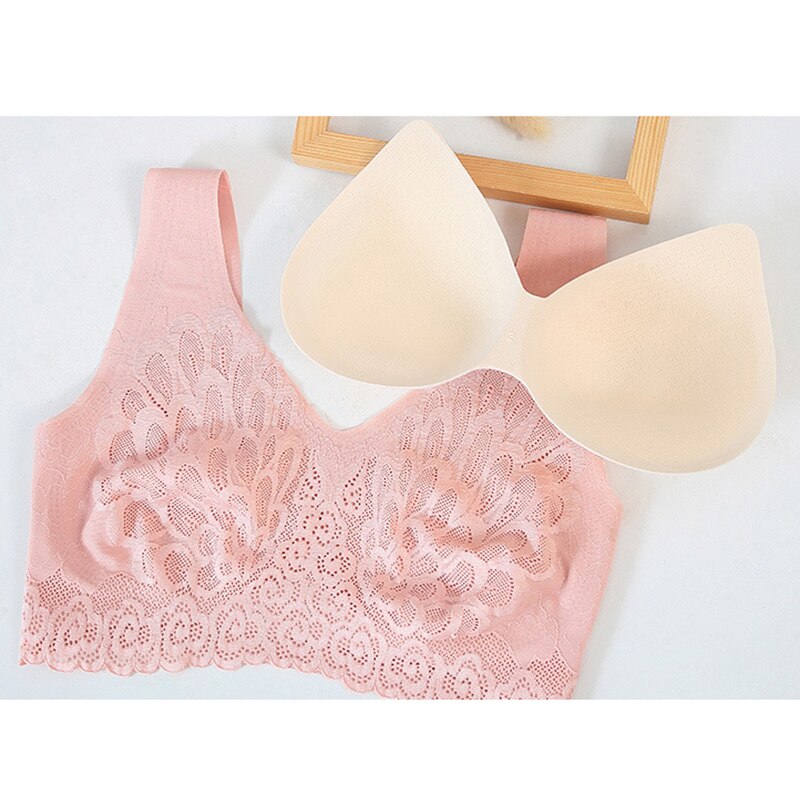 3pcs Latex Bra Seamless Bras For Women With Pad Vest Top Bra