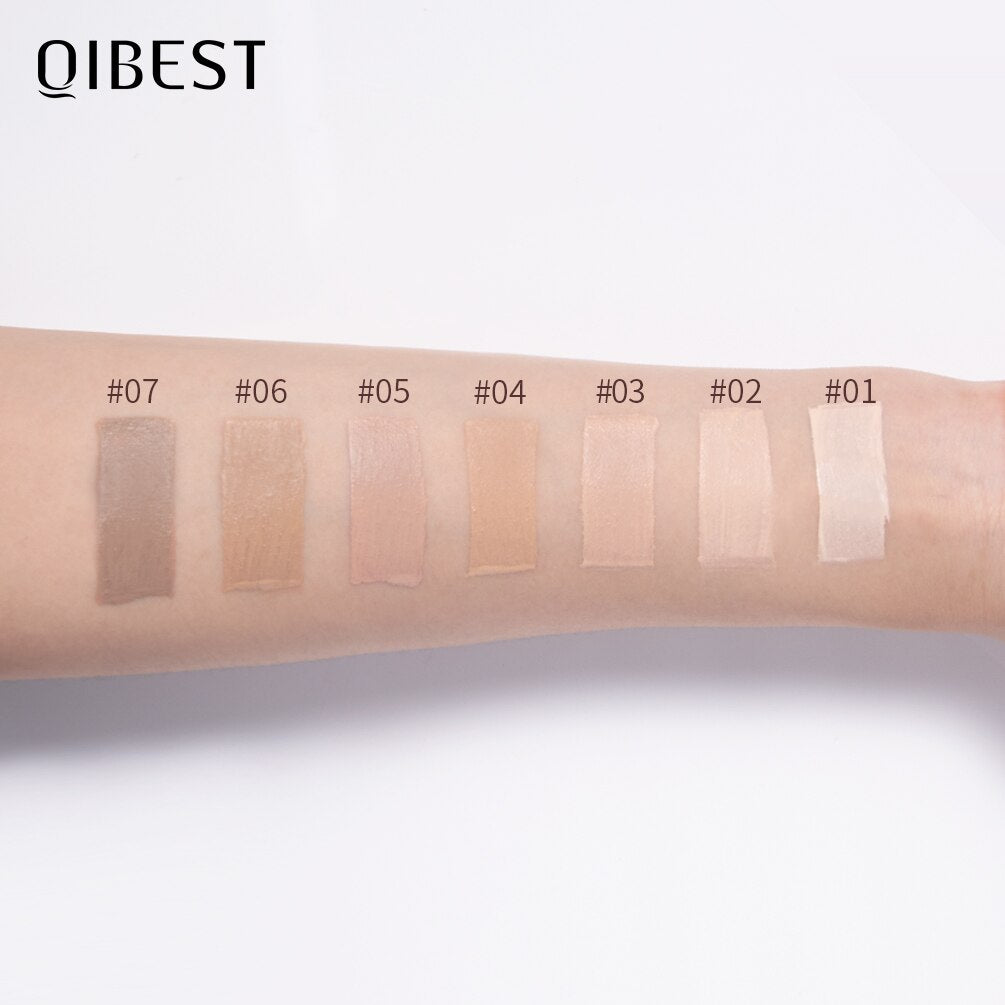 QIBEST Foundation Matte Oil-contol Soft Face Base Waterproof Moisturizer Full Coverage Concealer Makeup Face Liquid Foundation