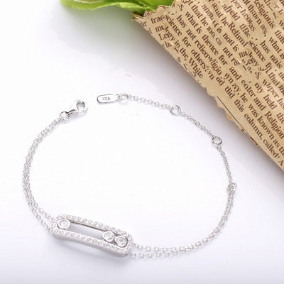 925 Sterling Silver Stone Bracelets  Luxury Brand Jewelry