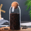 Glass Sealed Can Storage Jar Box Bottle Container Round Cork For Coffee Beans Kitchen