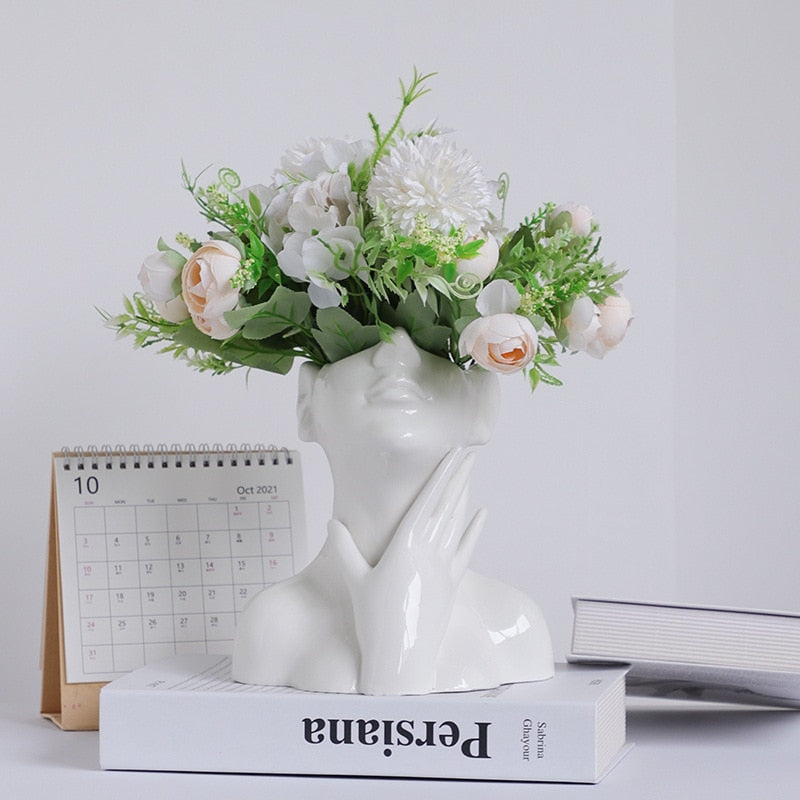 Human Body Vase Female Nude Sculpture Art Ceramics Vases Nordic Style Home Decoration Crafts Ornaments Gift Storage Accessories