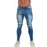 Gingtto Mens Skinny Jeans Slim Fit Ripped Jeans Big and Tall Stretch Blue Men Jeans for Men Distressed Elastic Waist zm54