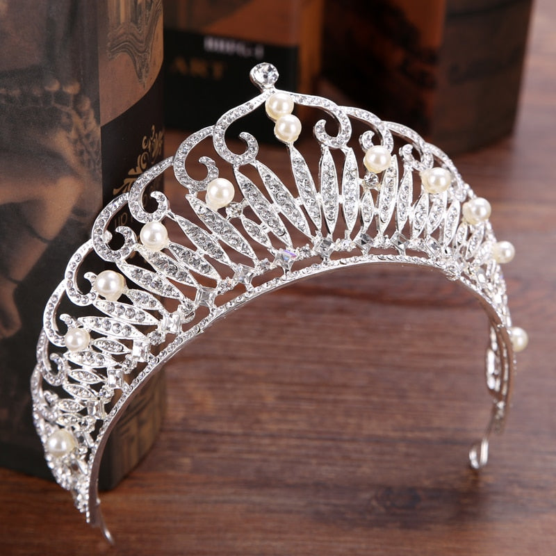 Wedding Crown Bridal Headpiece Gold Silver Color Rhinestone Crystal Diadem Queen Crown Princess Tiaras Wedding Hair Jewelry