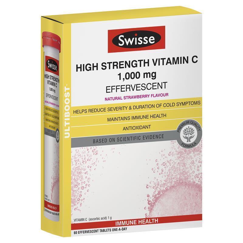 Australia Swisse Vitamin C Effervescent COLDS IMMUNITY Health Wellness SUPPLEMENTS Antioxidant Minor Wound Healing Skin Whithen