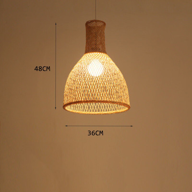 Modern Art Pendant Lights Vintage Bamboo Lamp Restaurant Rattan Pendant Lamp for Living Room Hanging Kitchen Lamp Light Fixtures