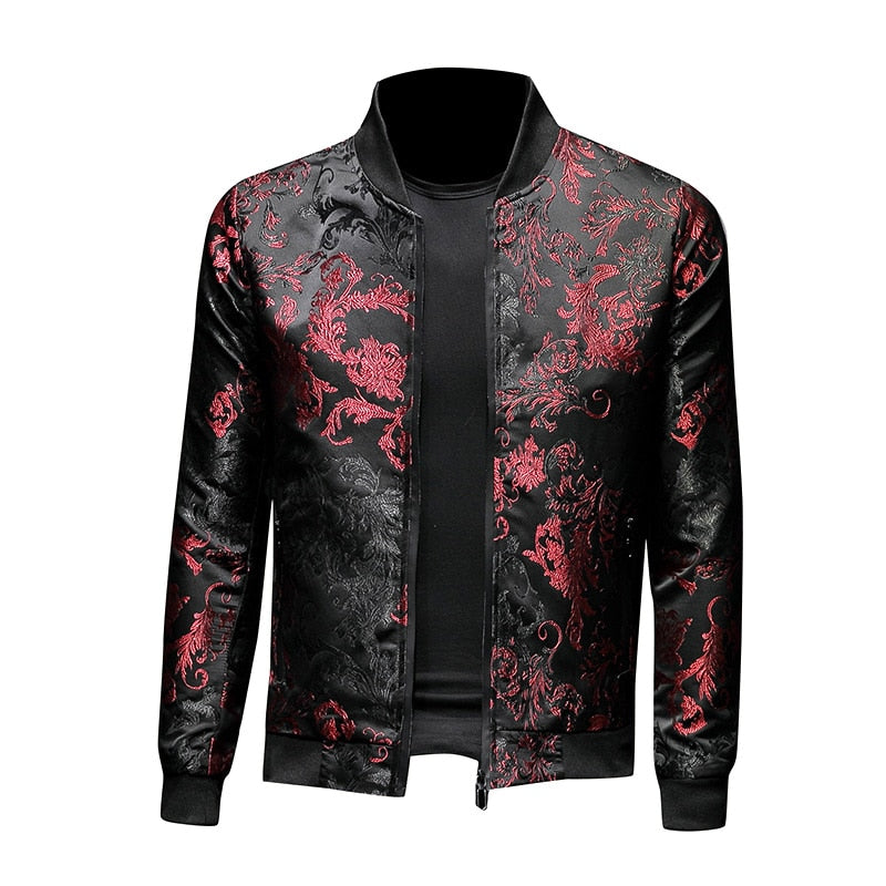 2020 Fall Paisely Floral Jacket Men Vintage Business Bomber Jacket Men Coat Windbreaker Clothes Men Vintage Jacket Coat 5XL