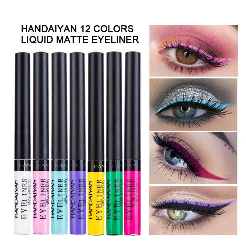 Metallic Shiny Smoky Eyeliner Party Waterproof Liquid Eyeshadow Eye-catching Long-lasting Makeup Eyes Beauty Cosmetic TSLM