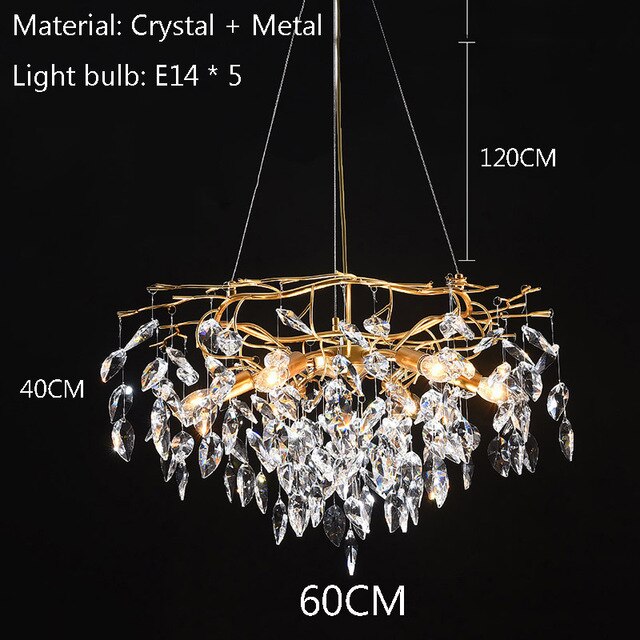 Nordic Luxury Crystal LED Chandelier Lighting Home Decoration LOFT Villa Chandeliers Living Room Hotel Art Indoor Decor Lighting