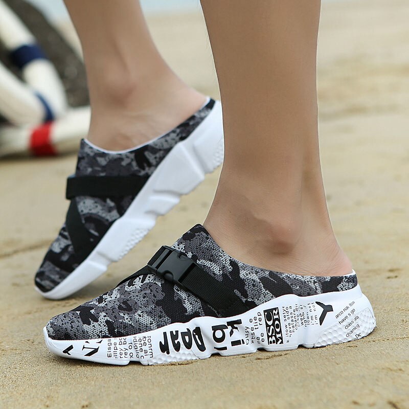 Fashion Sneakers Without Laces Man Handmade Beach Men's Summer Shoes Big Size Mesh Sneakers Light Shoes 2021 Outdoor Flats A-032