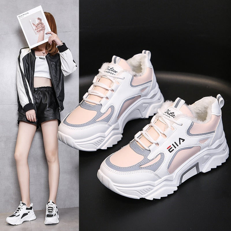 Casual Shoes Women&#39;s Winter Brand Vulcanize Shoes for Women Keep Warm Comfortable Outdoor Sneaker Zapatillas Mujer Leisure Shoe