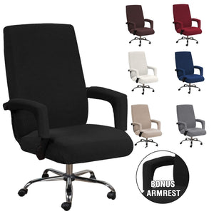 3pcs universal chair cover with 2 armrests office computer chair cover 100% polyester fiber elastic washable removable