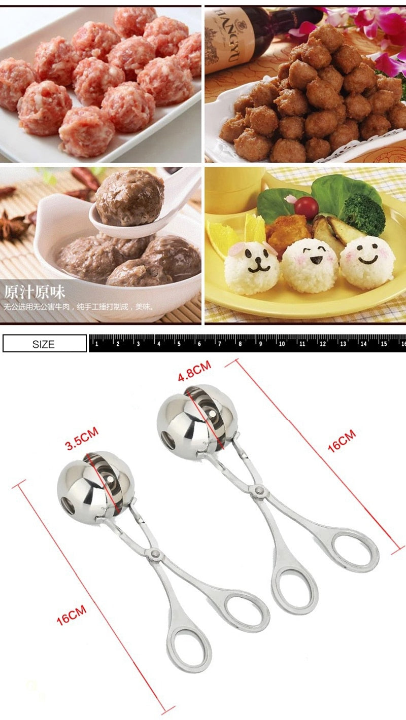 Stainless Steel Meatball Maker Clip Fish Meat Ball Rice Ball Making Mold Form Tool Kitchen Accessories Gadgets